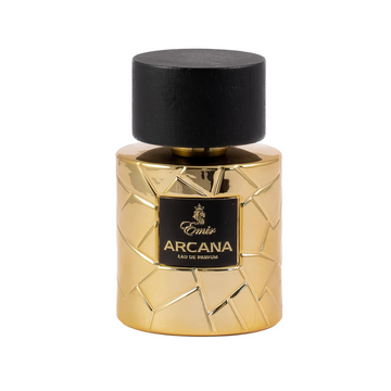 Emir Arcana by Paris Corner unisex kvepalai. Elegantiškas buteliukas. Prabangus nisinis vaisiu geliu arabiskas aromatas.