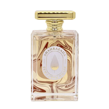 Nišiniai arabiški kvepalai „Shahrazada“ – unisex parfumuotas vanduo 100 ml stiklinis buteliukas su auksiniu dangteliu